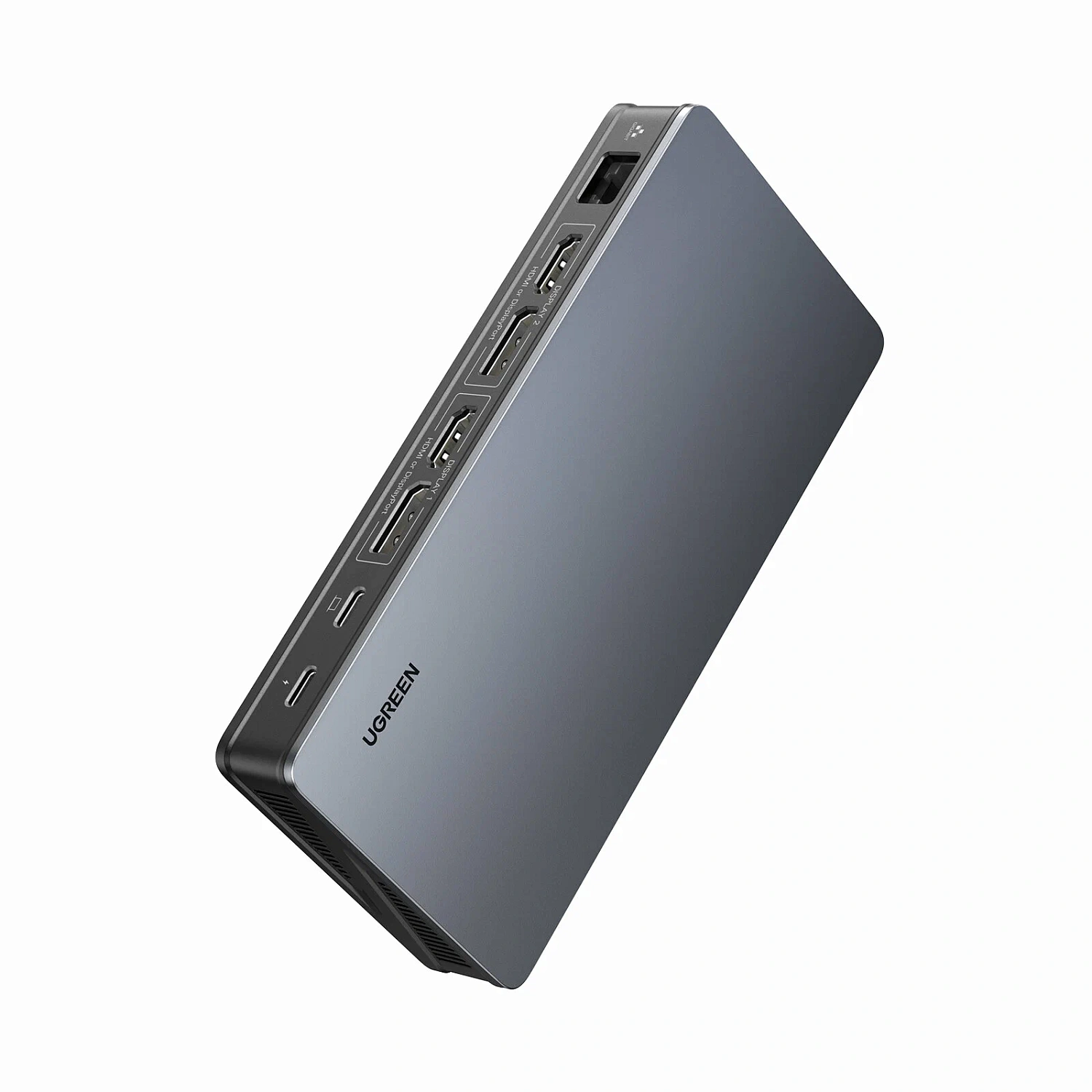 90912 Док-станция UGREEN CM615 Revodok Pro 9-in-1 USB-C - 2xUSB-A 3.2, 2xUSB-C 3.2, 2xHDMI 4K 60Hz, 2xDP 4K 60Hz, LAN 1Gbit, PD 100W
